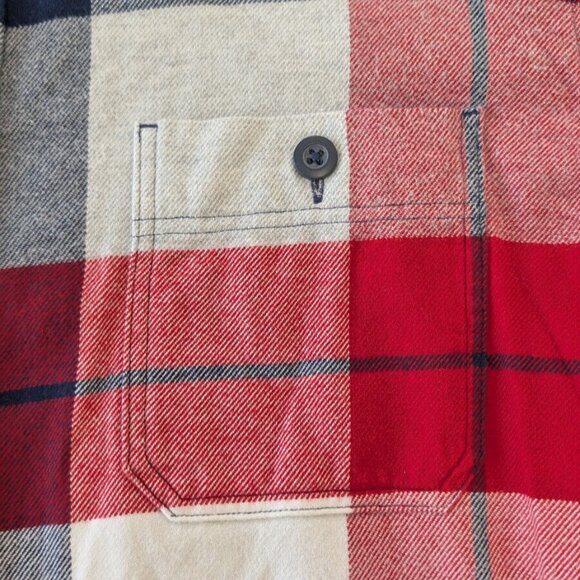 Express Red Plaid Flannel Button Down Shirt Size Medium - Picture 5 of 7
